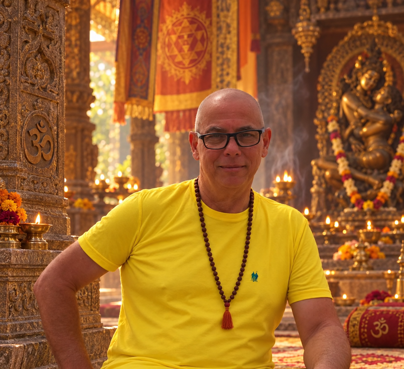 Prem Arjuna em um templo